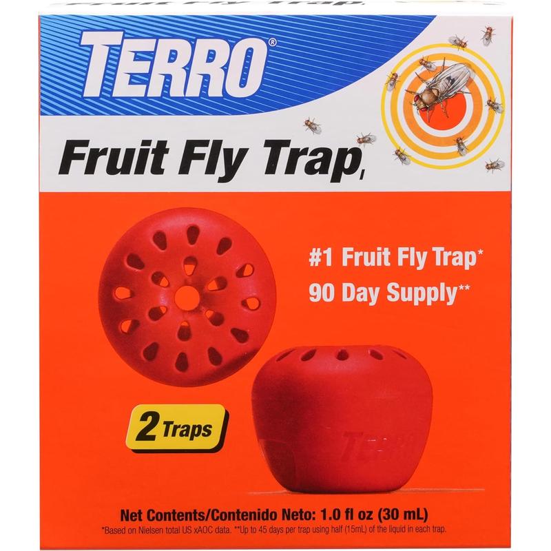 Woodstream Corporation T2502 Indoor Fruit Fly Trap with Built-In Window - 2 Traps + 90 Day Lure Supply for Kitchen