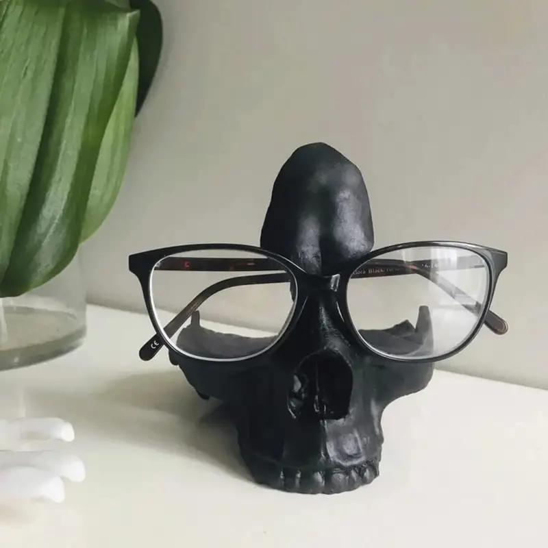 Resin Skull Design Glasses Storage Rack, 1 Count Creative Glasses Holder, Home Organizer for Living Room Bedroom Office