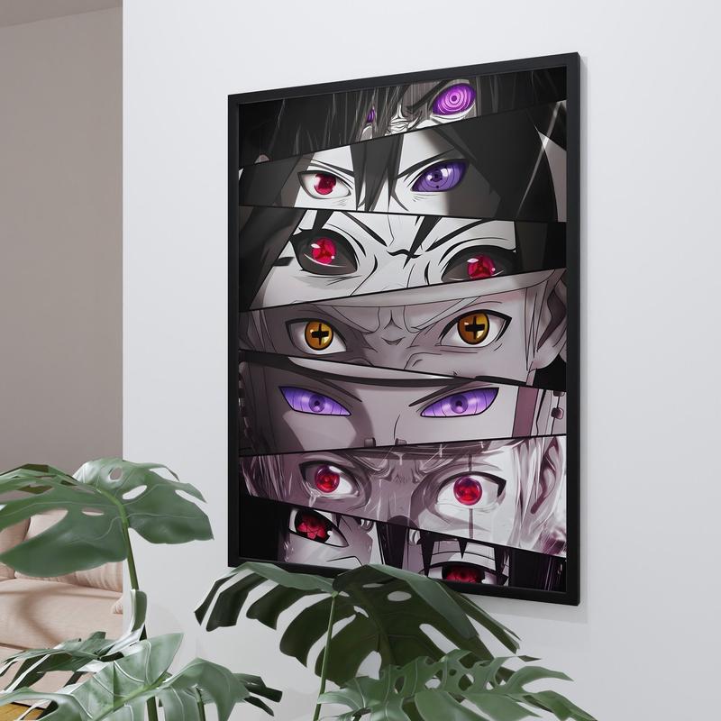 Naruto Anime Eyes Poster, Popular Eyes Anime Characters Poster, Eyes Naruto Anime Posters Decor Photo