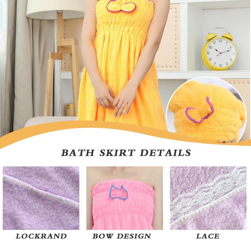 Women's 2pcs Bath Towel & Shower Cap Set, Soft Absorbent Bath Towel Set for Women