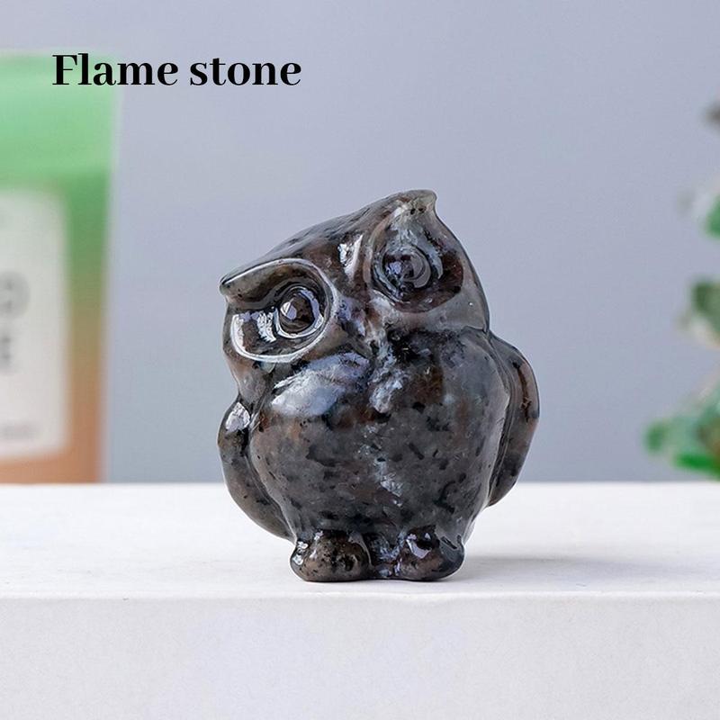  Creative Owl Design Stone Figurine, 1 Count Mini Carved Stone Figurine, Home Decor Gift for Friends & Family