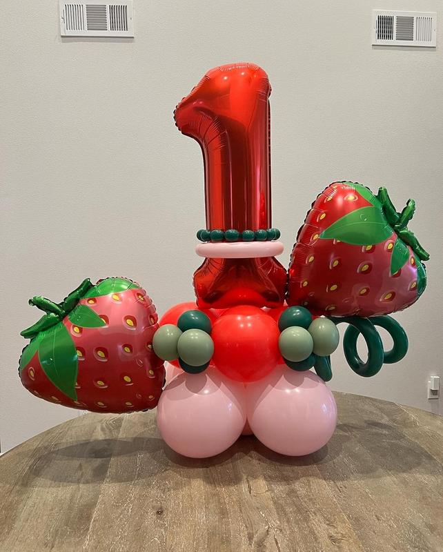 6 Pack Gaint Strawberry Balloons 23 Inch Cute Strawberry Balloons for Cute Berry Birthday Party First Birthday Party Decorations