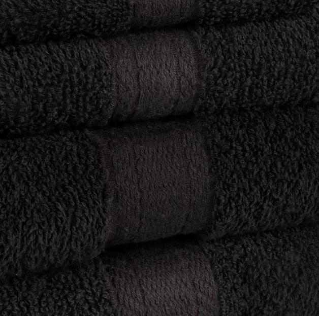 stays Basic Solid 18-Piece Bath Towel Set Collection, Black