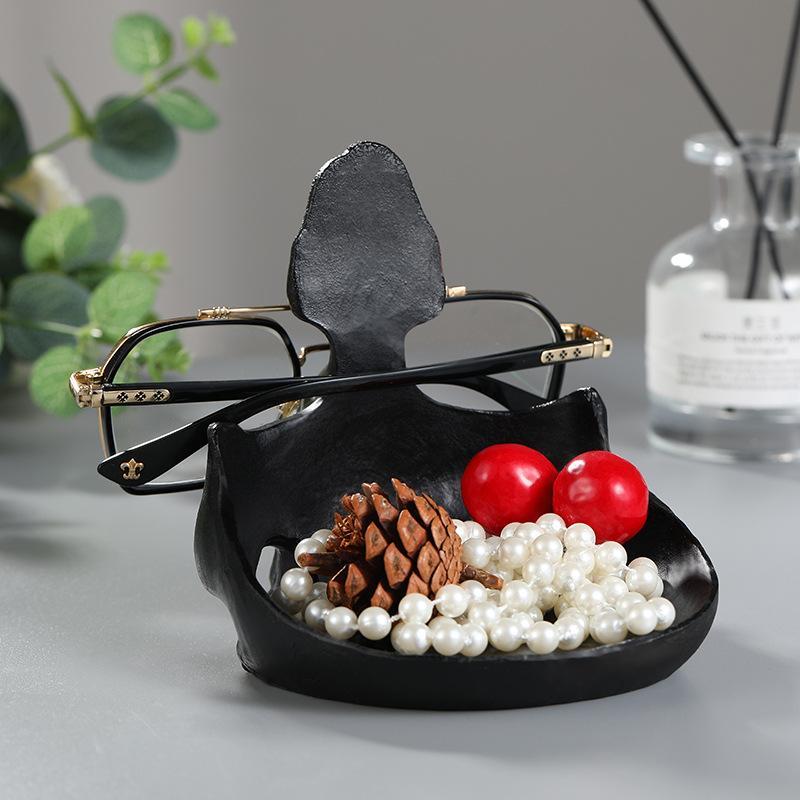 Resin Skull Design Glasses Storage Rack, 1 Count Creative Glasses Holder, Home Organizer for Living Room Bedroom Office