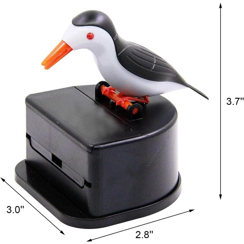 Little bird toothpick dispenser, creative push-type toothpick bird dispenser, toothpick holder. (black) Boxes Organiser