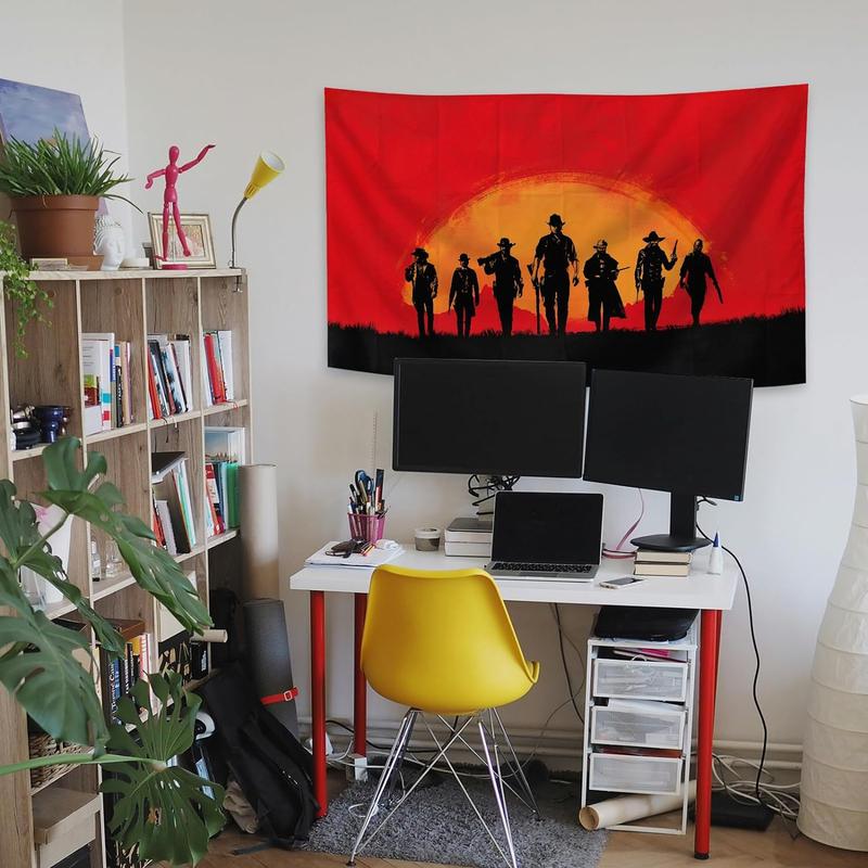 Game Tapestry Red Dead 2 Merch Poster Redemption Pop Art Home Decoration 60x40in Banner for College Dorm Room Decor,Outdoor,Gift, Parties