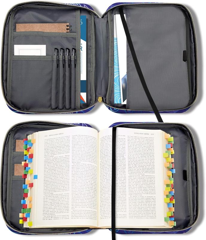 Bible Cover Holder, Bible Carrier Carrying Organizer Bag, Zipper and Pockets for Standard Size Bible