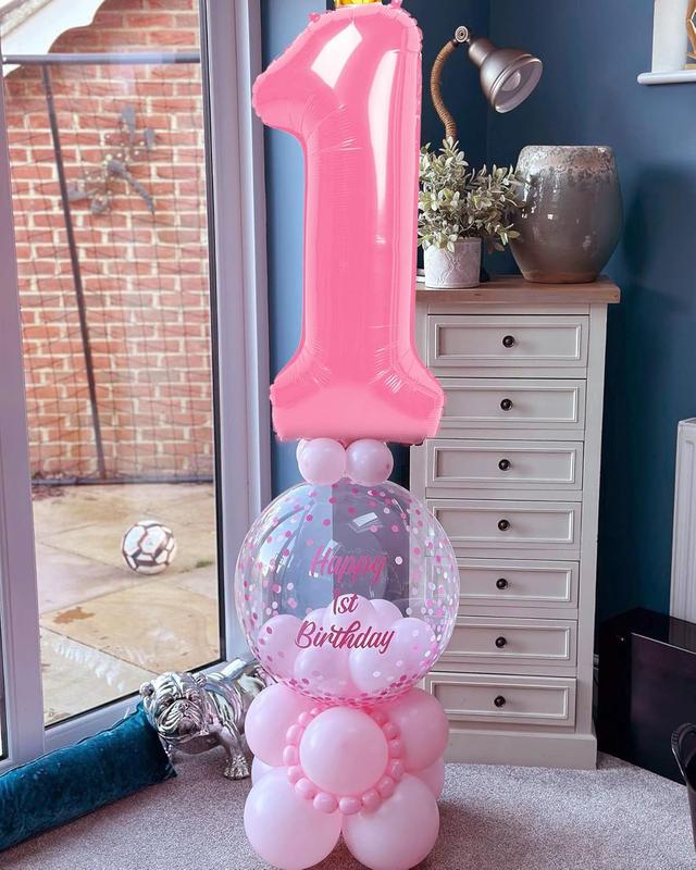 40 Inchch Number Balloon 0 Number, Pink Birthday Balloons for Girls Women, 10 20 30 40 50 60 Pastel Numbers Balloon Birthday Decorations