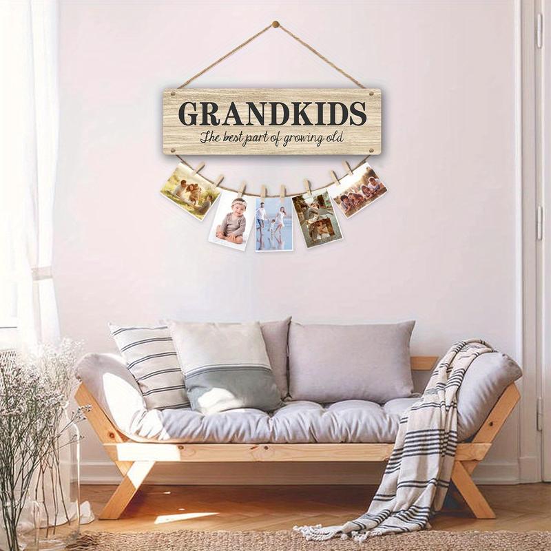 Gifts for Grandma & Grandpa from Grandchildren, Side by Side or Miles Apart Grandkids Photo Holder, Best Christmas or Birthday Gifts for Grandparents from Granddaughter and Grandson