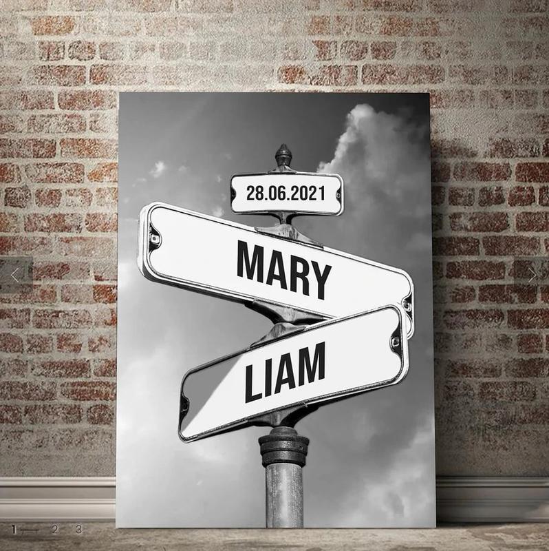 Custom Canvas Vintage Street Sign for Couples - Perfect Gift for Any Occasion