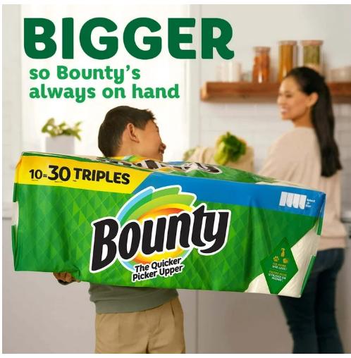 Bounty Select-a-Size Paper Towels, 4 Triple Rolls, White