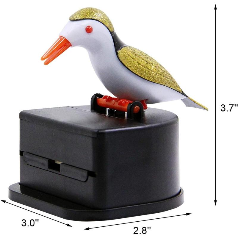 Little bird toothpick dispenser, creative push-type toothpick bird dispenser, toothpick holder. (black) Boxes Organiser