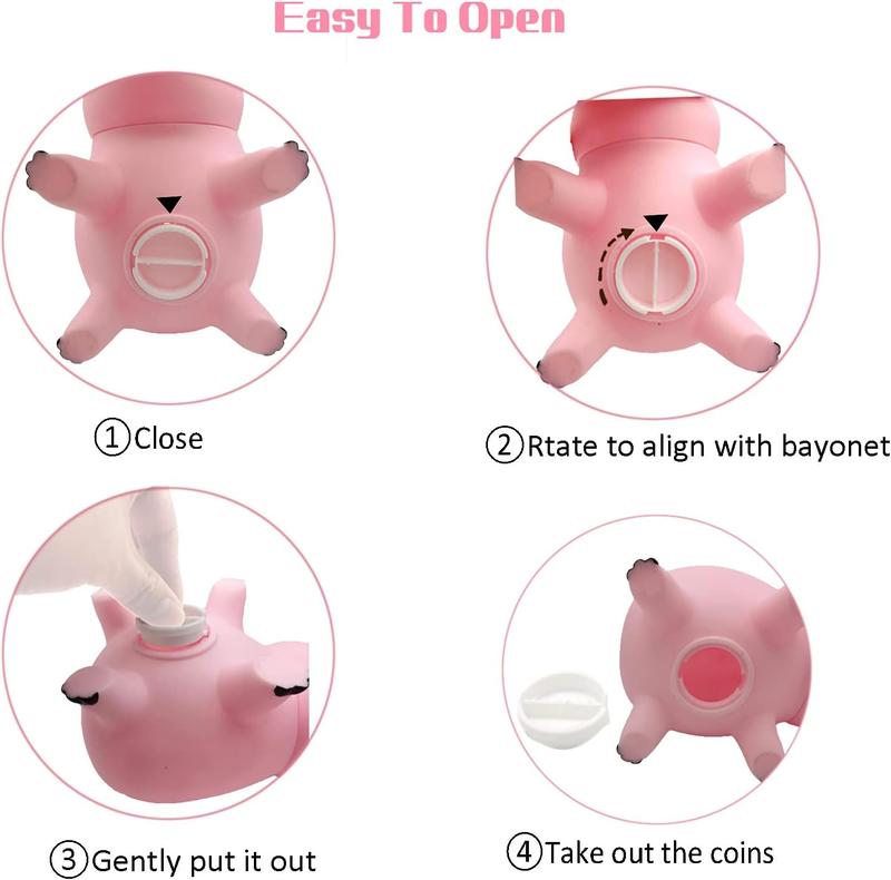 Hamm Piggy  Cute Pink Pig Money Box Plastic Saving  Box with Color Package Money   Gift  for   Girls Boys