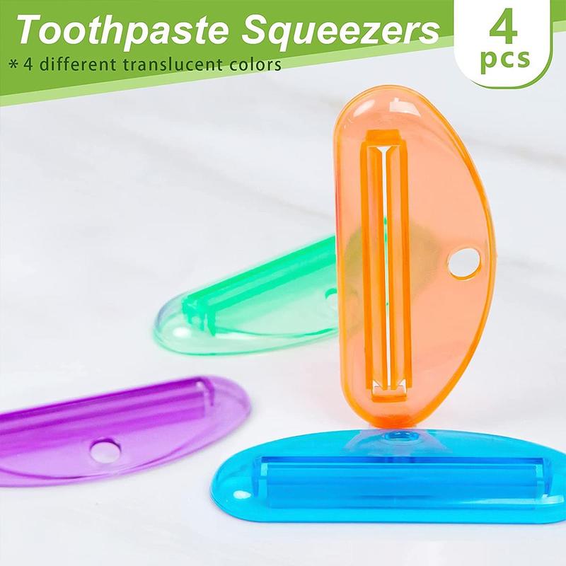 Toothpaste Squeezer, 4 Counts Manual Toothpaste Tube Clips, Multifunctional Facial Cleanser Dispenser, Cream Tube Squeezer, Bathroom Accessories