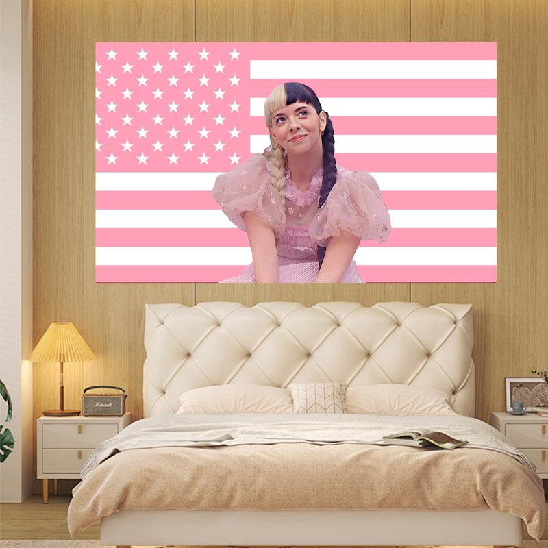 Melanie Martinez Pink American Flag 3X5 ft Flag Cry Baby Crybabies Pop Artist Motivational Inspirational Office Gym Wall Dorm Decor Design with 4 Grommets