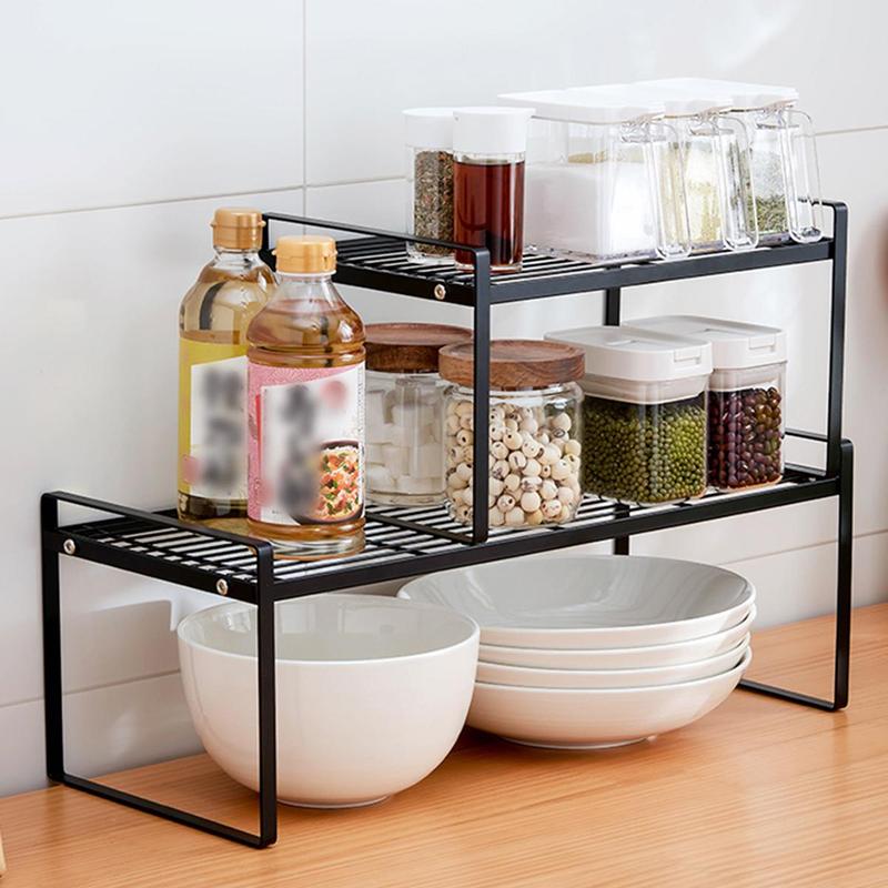 Kitchen Cabinet Shelf, 1 Count Household Table Top Storage Rack, Kitchen Accessories Storage Organizer, Room Organizer Storage Shelf for Kitchen, Summer Gift Ideas, Summer Essentials Kitchen Gadgets