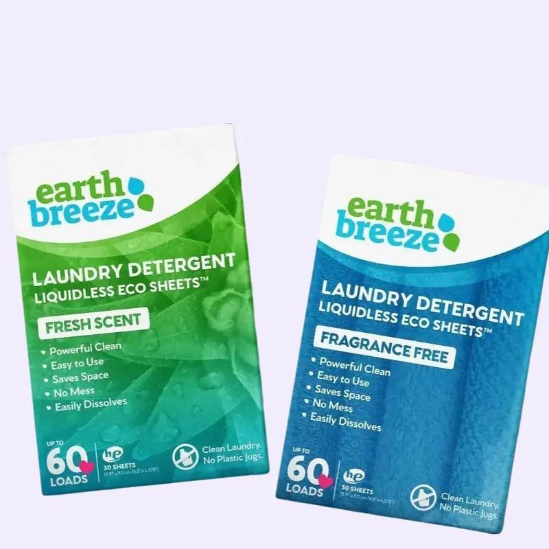 HYPOALLERGENIC FRESH SCENT LAUNDRY DETERGENT ECO SHEETS 60 LOADS Household Pack