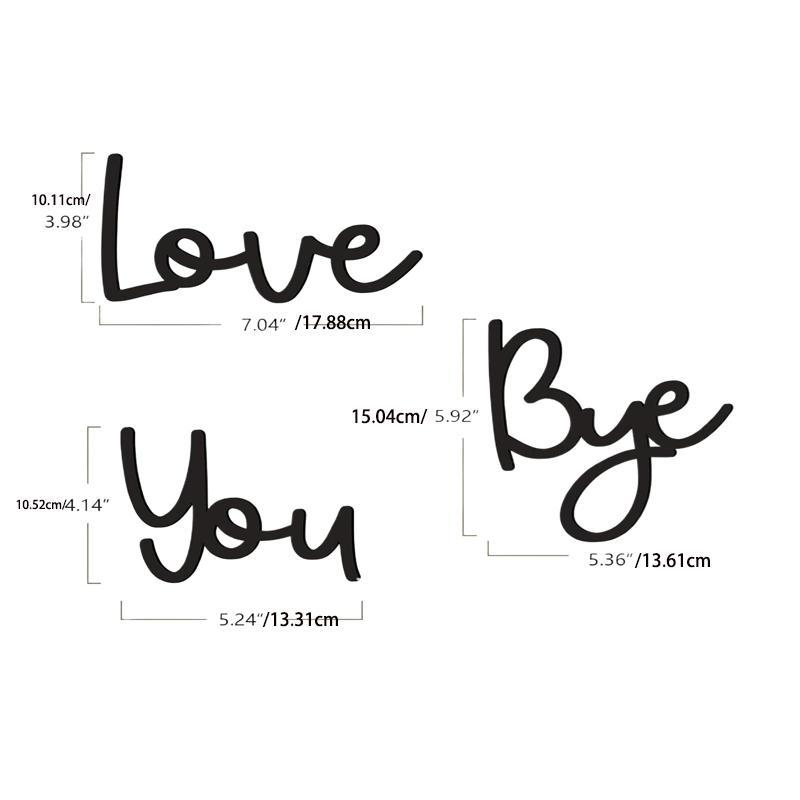 Wooden Hanging Sign, 1 Set Love You Bye Letter Designwall Decor, Creative Home Decor, Wall Hanging Decor for Home Living Room Bedroom