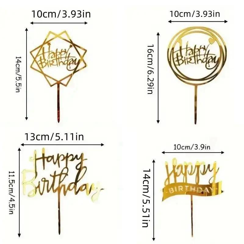 Happy Birthday Cake Topper, 40pcs set Glitter Cake Decoration, Creative Baking Supplies for Birthday Party, Party Decoration Supplies