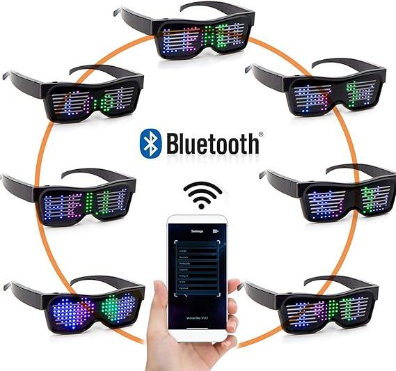 LED Visor Glasses Light Up LED Glasses with 7 Colors and 9 Modes Cyberpunk Glasses Luminous For bars, electro DJ, music festivals, Cosplay, sci-fi decoration, parties, coachellaoutfit Accessories Masks Halloween  Lightweight Silicone