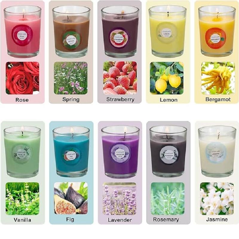 20 Pack Strong Scented Candles Gift Set with 10 Fragrances for Home and Women, Aromatherapy Soy Wax Glass Jar Candle