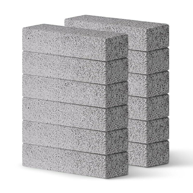 6-Pack pumice stone sticks for toilet bowl cleaning. Powerfully cleans hard water rings, calcium buildup, and stains. Suitable for cleaning toilets, bathtubs, kitchen sinks, and grills.