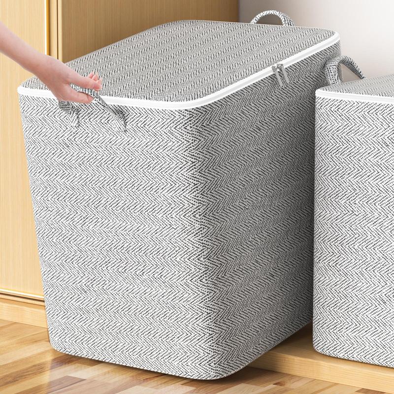 Large Capacity Clothes Storage Bag, Foldable Clothes Storage Organizer with Zipper, Multifunctional Storage Supplies for Bedroom, Dormitory, Wardrobe