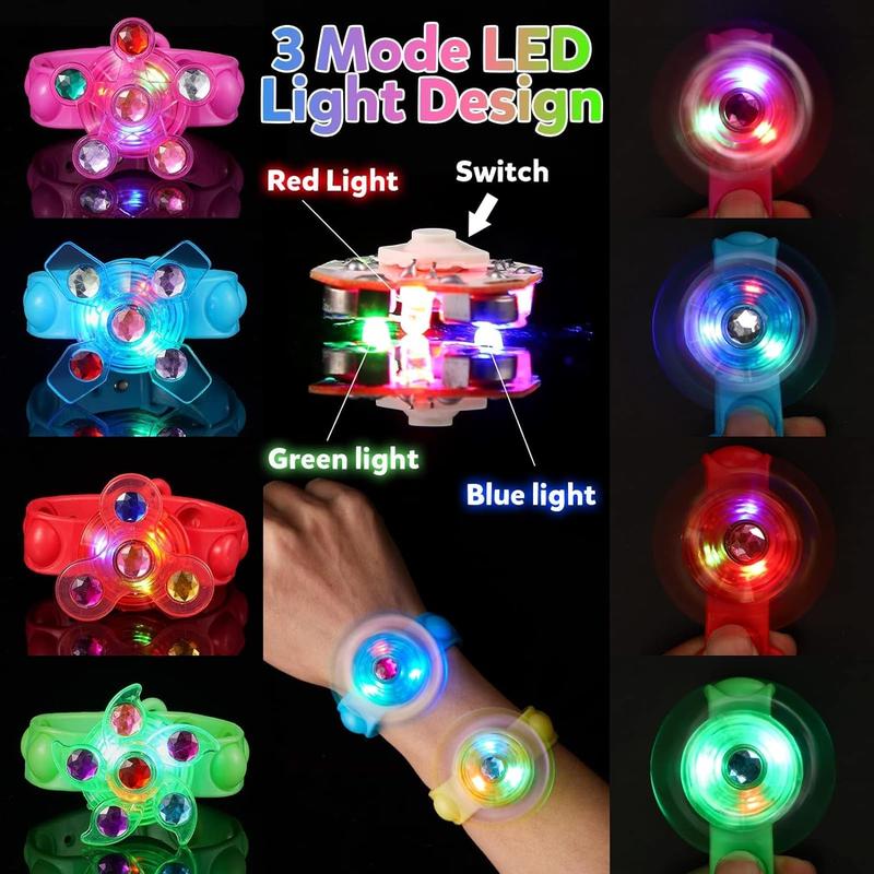 24 Pack Light Up Bracelets Party Favors for S 8-12 4-8 3-5, Goodie Bags Stuffers for S Gifts for Boys Girls, Light Up Birthday Party Favors Return Gifts Treasure Box Toys Classroom Prizes