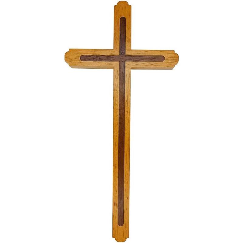 Handicrafts Wooden Wall Cross Christians Cross Catholic Cross Religious Cross Christmas Easter Cross for Church Home Room Farmhouse Wall Art Decor (Vintage Style-Brown)