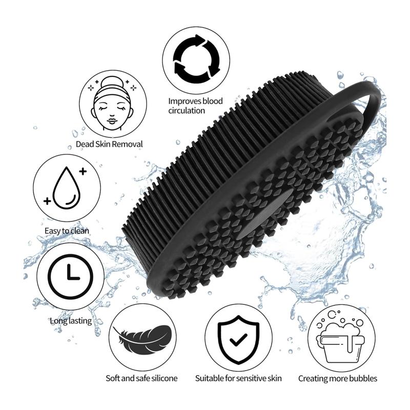 Soft Silicone Body Scrubber Silicone Body Shower,2 in 1 Bath and Shampoo Brush,Body Scrubber Shower Cleaning Exfoliating Use for Sensitive Skin, Lather Well