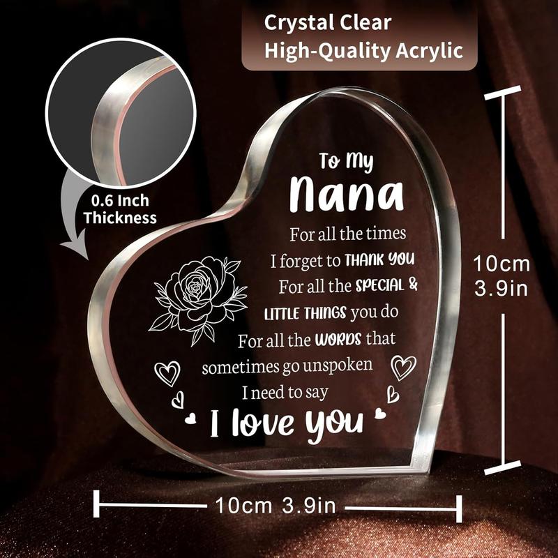 Gifts for Nana, Nana Christmas Gifts from Grandchildern, Heart Shaped  Keepsake, Mothers Day Gifts for Nana, Birthday Valentines Day Gifts for Nana Grandma