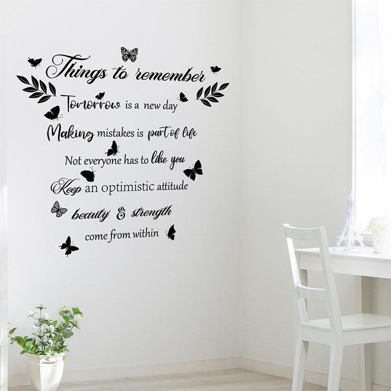 Butterfly & Letter Pattern Wall Sticker, 1 Count Self Adhesive Wall Decal, Decorative Sticker for Home Living Room Bedroom