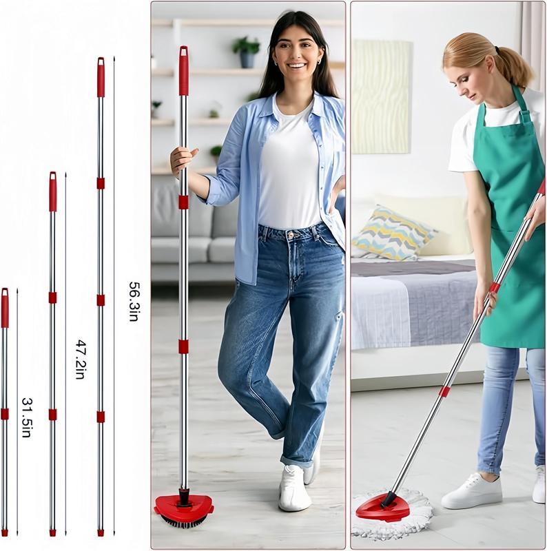 Spin Mop Replacements Head Compatible with Ocedar EasyWring 1-Tank System,Microfiber Spin Mop Refills Head,1 Mop Scrub Brush + 1 Mop Base + 5 Pack Cleaning Floor Mop Head