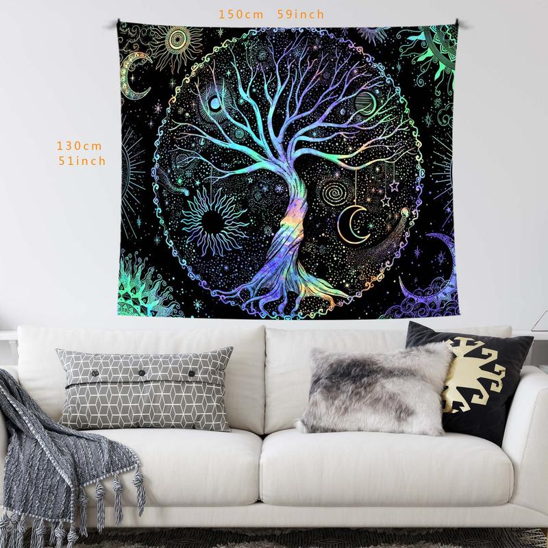 Tree Of Life Pattern Tapestry, Chill Room Accessories Wall Decorative Hanging Blanket for Room Decor, Wall Decor for Home Living Room Bedroom, Wall Insulation Blanket, Boyfriend Gifts