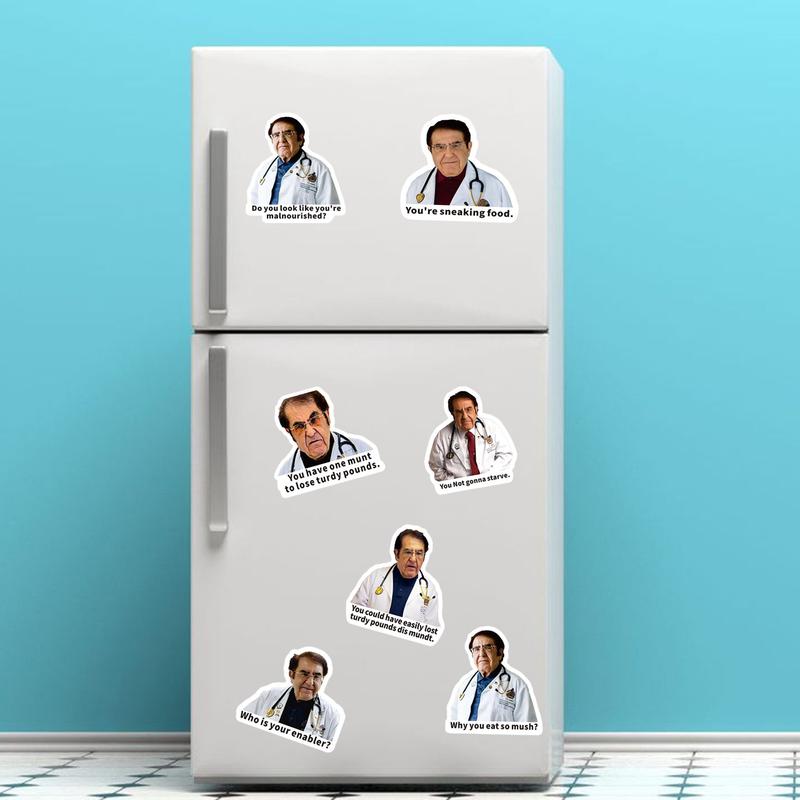 7 PC Funny Dr. Now Fridge Magnets, Diet Control Inspirational Fridge Magnets, Refrigerator Sticker