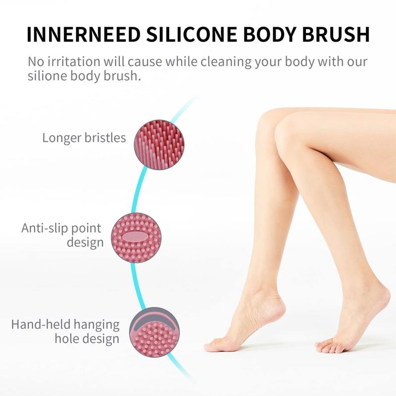 Soft Silicone Body Scrubber Silicone Body Shower,2 in 1 Bath and Shampoo Brush,Body Scrubber Shower Cleaning Exfoliating Use for Sensitive Skin, Lather Well