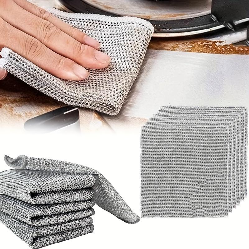 New UpgradeTriple-Layer Non Scratch Wire Dishcloth,Wire Dishwashing Rag,Kitchen Cleaning DishRags,Powerful Multipurpose Wire Miracle Cleaning Cloths For Cookware,Sinks, Dishes,Stove Top