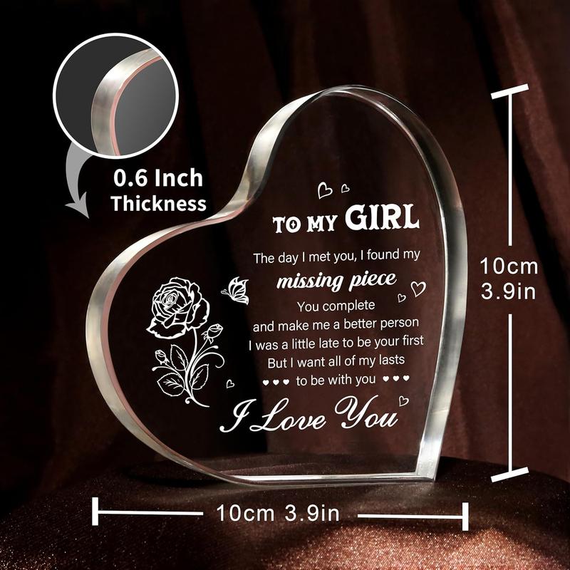 Girlfriend, Anniversary Present for Women - I Love You Gifts for Her Acrylic Keepsake 3.9