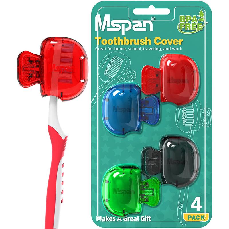 Toothbrush Head Cover Cap: Toothbrush Protector Brush Pod Case Protective Plastic Clip Bathroom Cool Stuff for Household Travel