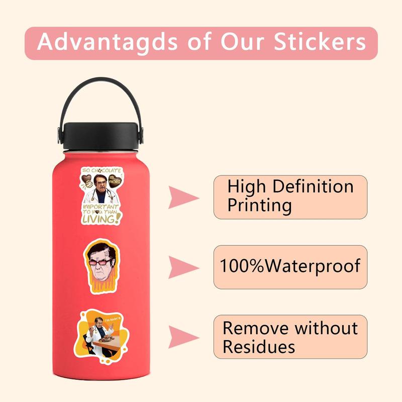 Cartoon Doctor Letter Pattern Sticker (50pcs), Waterproof Self Adhesive Decor Paper, Decor Sticker for Water Bottle, Drinkware Accessories