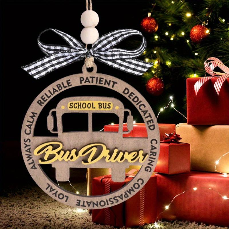 School Bus Design Driver Themed Ornament, 1 Count Unique Christmas Pendant, Bus Driver Appreciation Gifts for Men Women