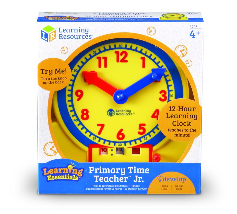 Learning Resources Primary Time Teacher 12-Hour Junior Learning Clock, Teach both analog and digital time