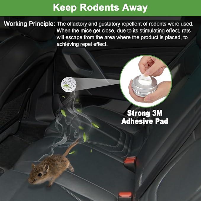 4 Pack Mouse Repellent for Car Engines, Peppermint Oil to Repel Mice and Rats, Mouse Repellent Keep Rodents Out of Car Rat Repellent for House Mice Repellent Outdoor