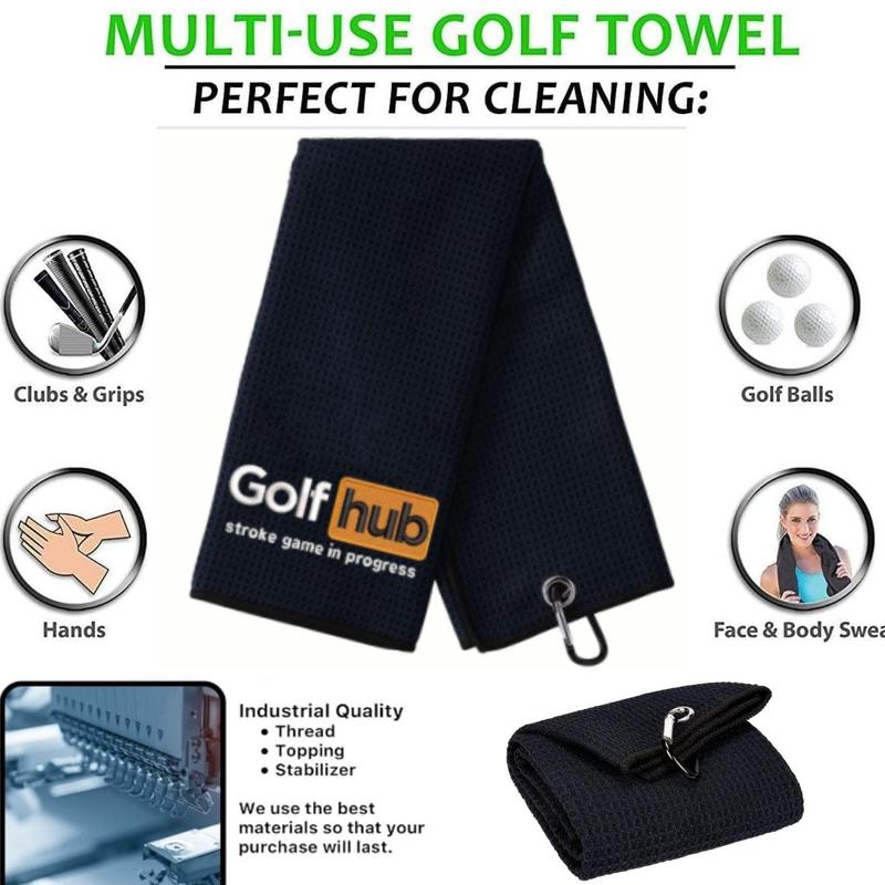 Golf Towel, Golf Accessories for Men & Women, Embroidered Funny Golf Towel, Easy To Clean and Carry Golf Towel, Outdoor Sports Towel, Golf Equipment