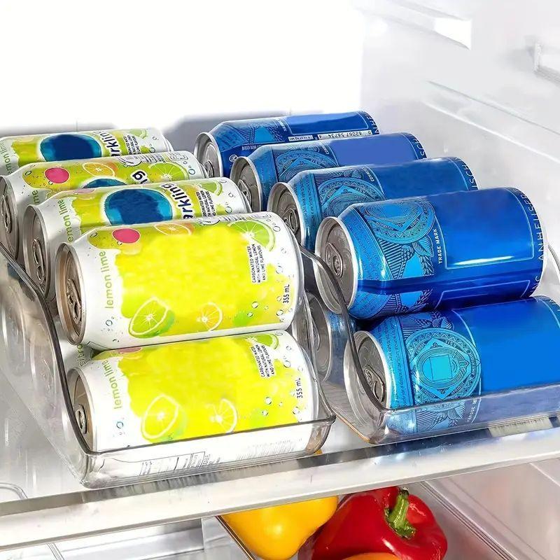 Refrigerator Organizers, Soda Can Dispensers, Clear Plastic Drink Holders, Fridge Organizer, Room Organizer, Kitchen Accessories, Gadgets for The Home, Kitchen Gadgets, Dorm Essentials, Home Decor, Summer for Gift