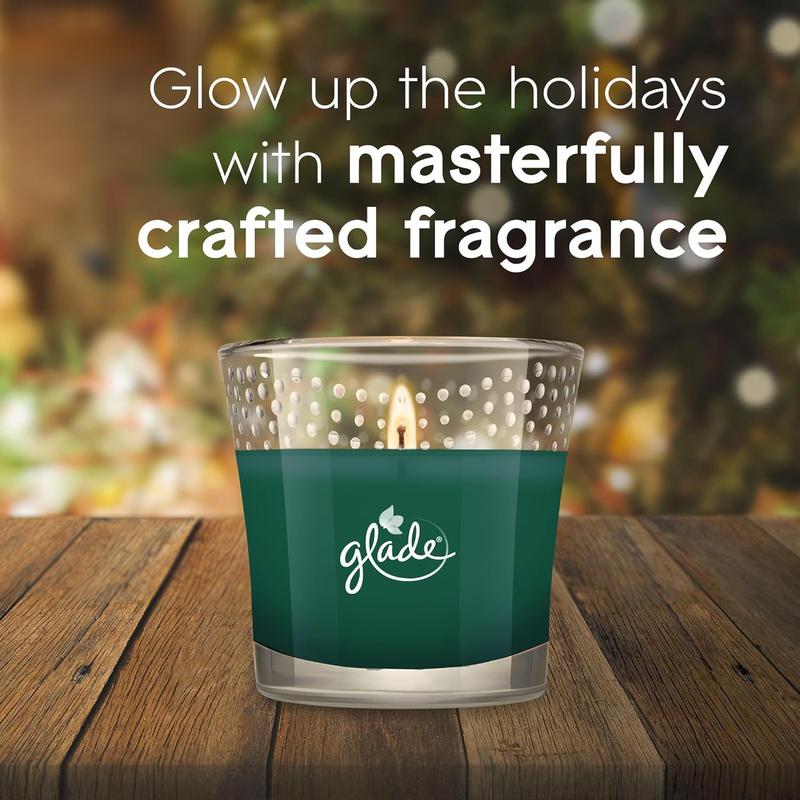 Glade Candle Jar, Air Freshener, Twinkling Pine & Cedar, Limited Edition Scent, 3.4 Oz