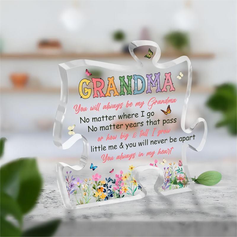 Acrylic Puzzle Grandma Statue, Transparent Home Decoration, Summer Gift, Creative Gift For Grandma