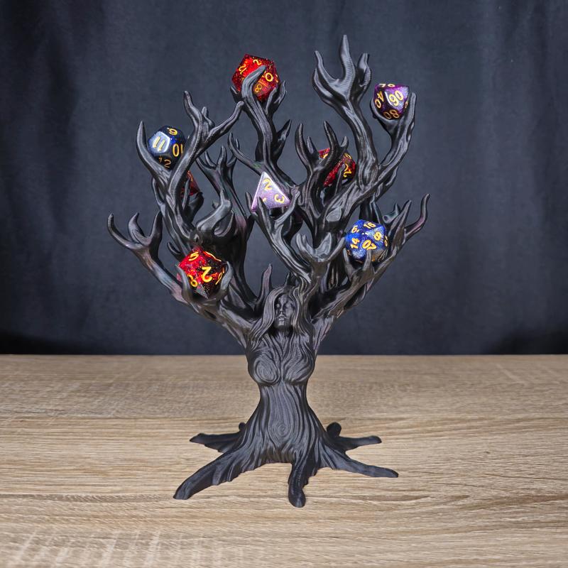 Dice Holder Tree Goddess - Dice Tray Decorative Rack Display Organiser for Tabletop RPG, DND