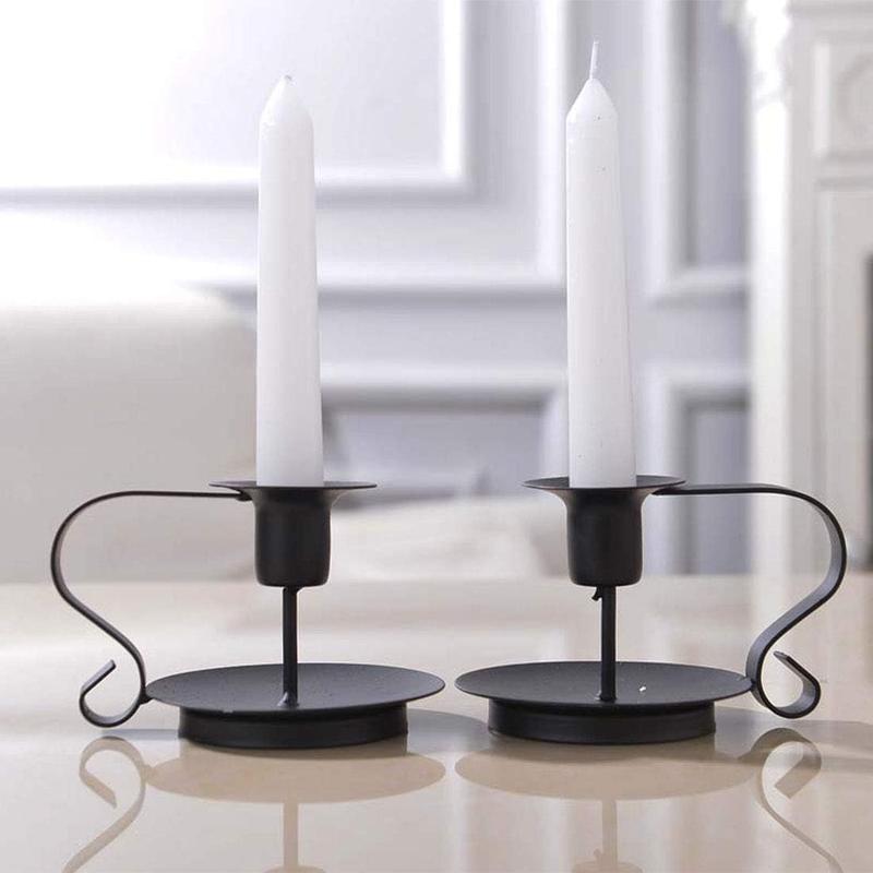 Candle Holder, Taper Candle Stick Holder, 2 Pack Candle Stick Holder, Black Candlestick Holders