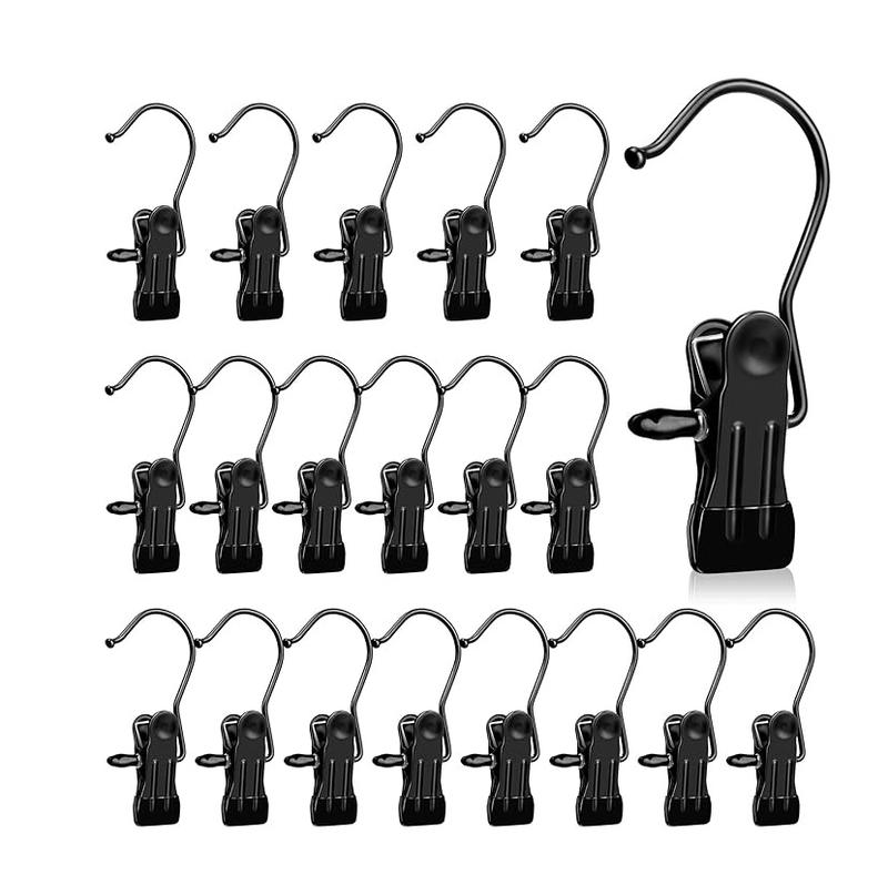 20 Pack Boot Hangers for Closet,Laundry Hooks with Clips,Clips for Hanging,Hangers with Clips,Hanging Clips Hook Clothes Pins for Laundry,Laundry Clips,Travel Clothes Pins,Hanging Clips for Jeans